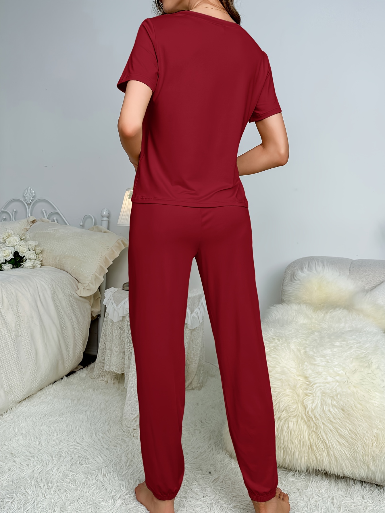 Women's Solid Red Pajamas