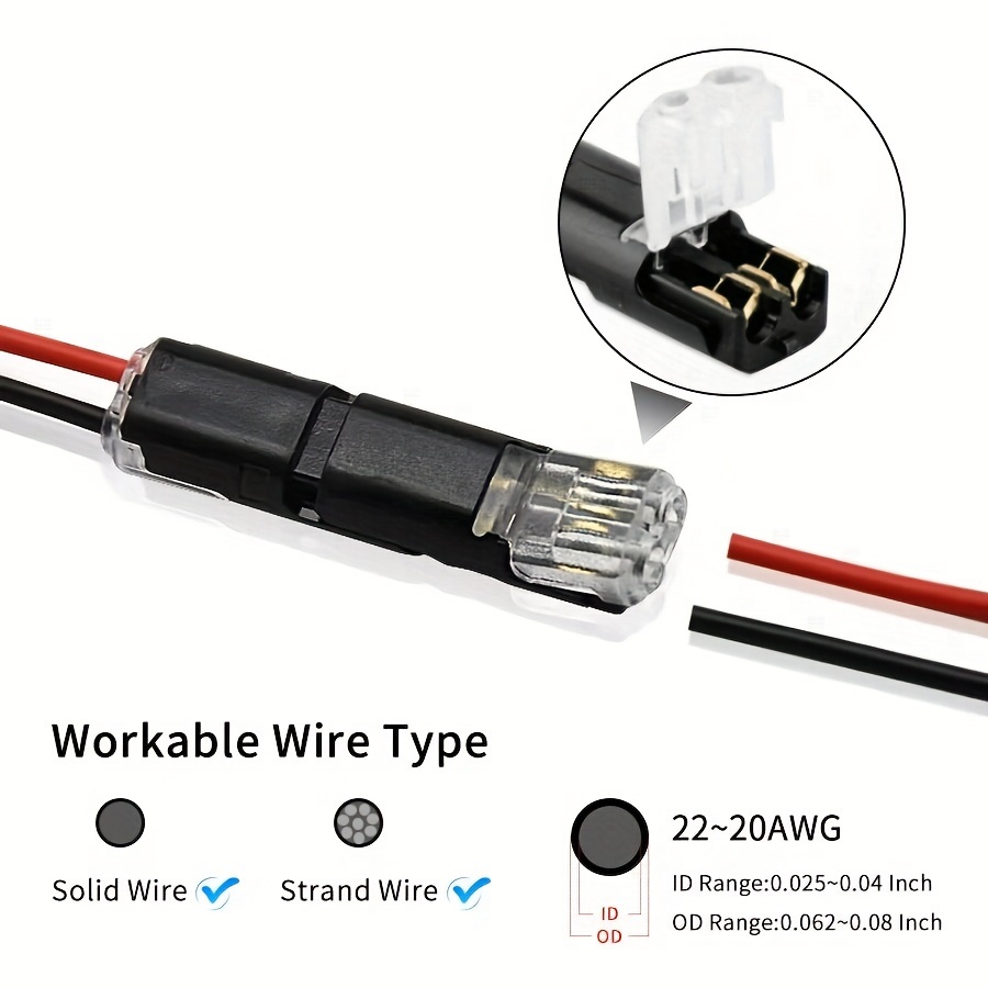 10/20/30/50 Uds. Conectores a presión de Cable de enchufe de 2 pines  conector eléctrico de coche abrazadera de conexión de Terminal de tira –  Los mejores productos en la tienda online Joom Geek