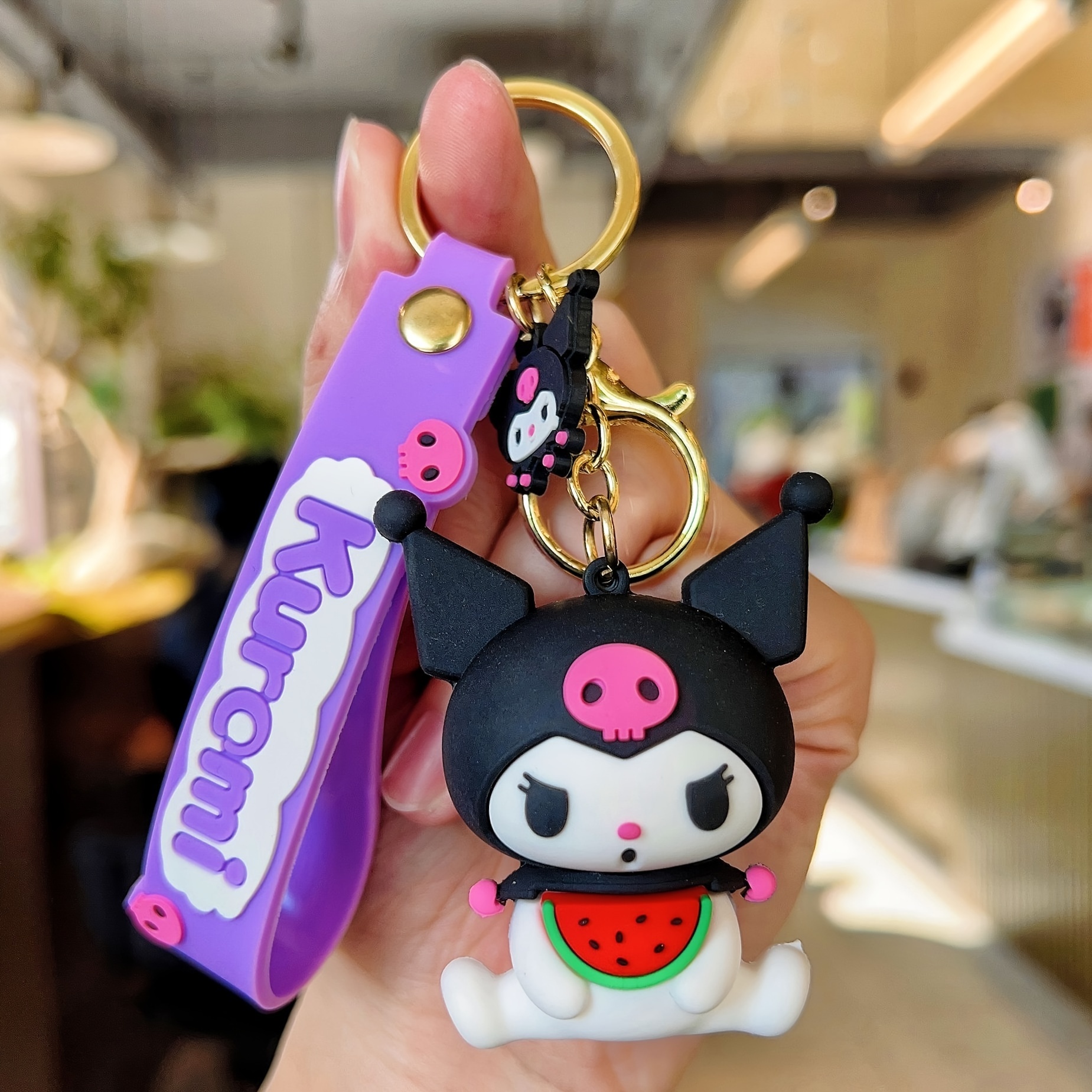 Mignon Dessin animé Sanrio Kuromi Mymelody Pendentif Porte-clés Porte-clés  Voiture Porte-clés Téléphone portable Sac Suspendu Bijoux Enfants Cadeaux