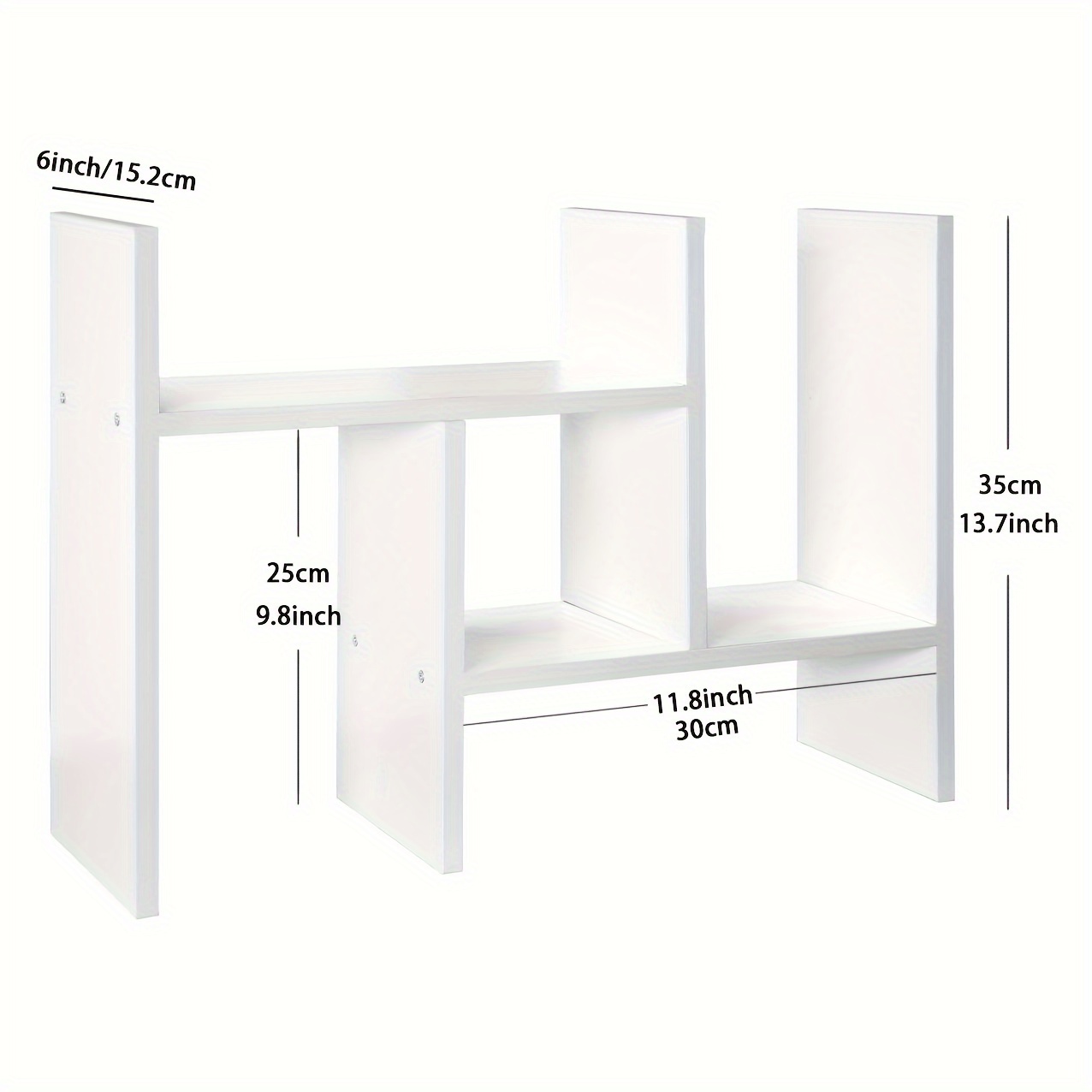 White desktop on sale organizer shelf