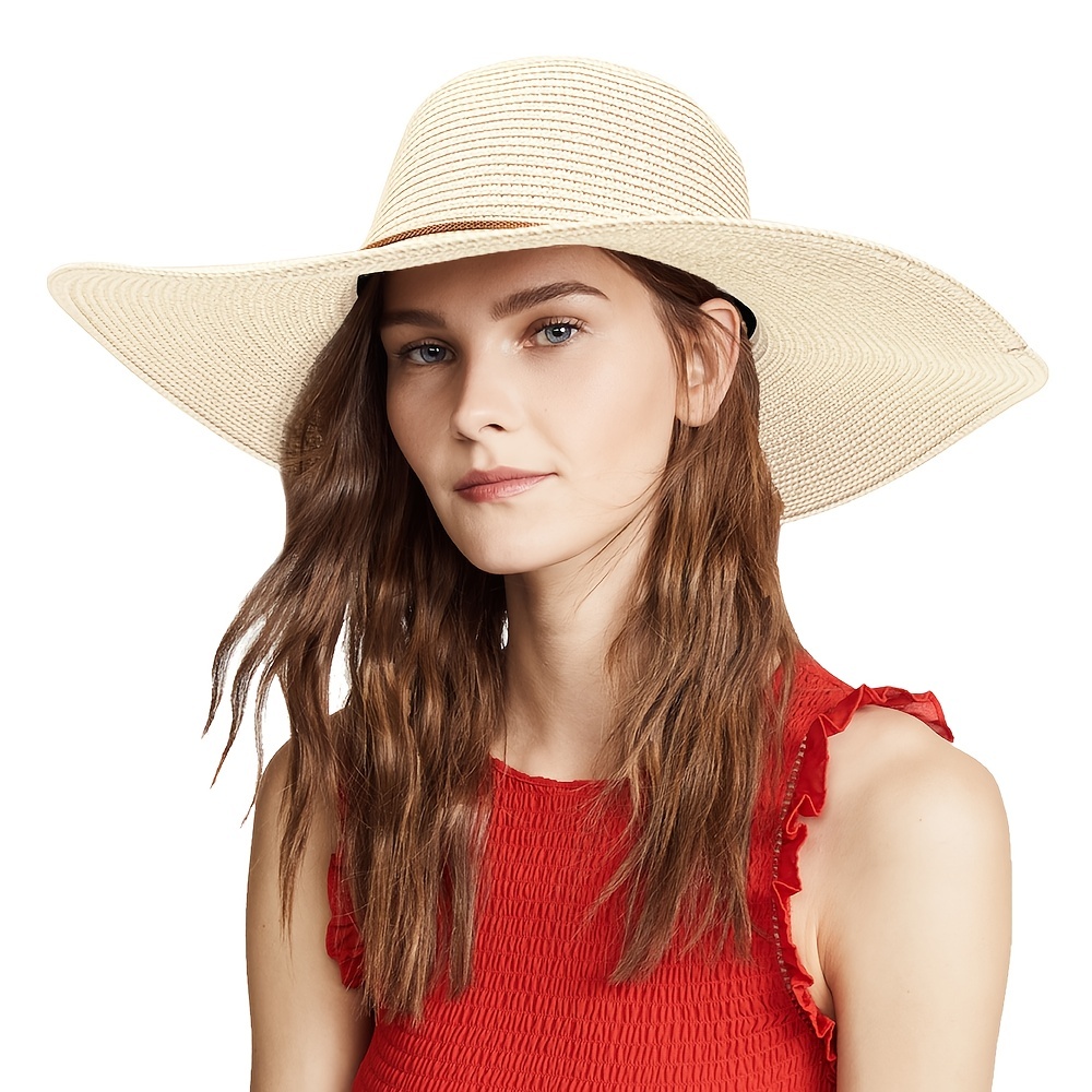 Boho Sun Hat Tassel Chain Decor Straw Beach Hat