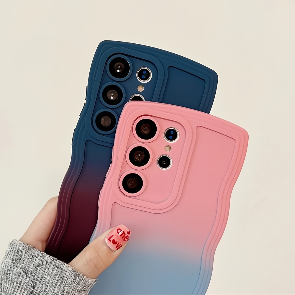 Gradient Color Four Corners Shockproof Tpu Slim Phone Cover - Temu