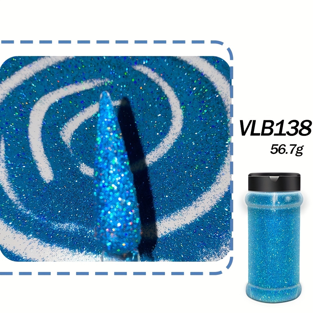 Holographic Navy Blue Medium Size Glitter - 2oz shaker - glitter size 1/24