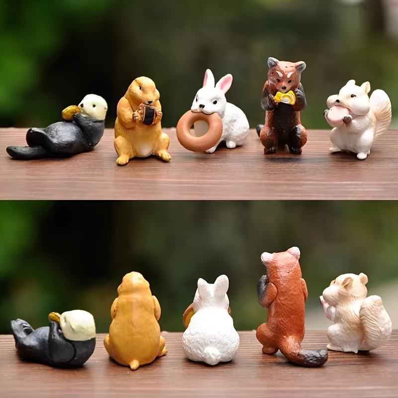 5pcs / Set Jouets Figurines De Personnages D'animaux, Petit Frais