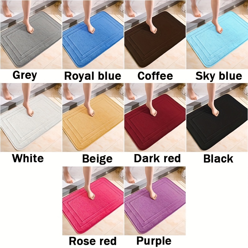 Non-slip Memory Foam Bath Mat - Soft And Comfortable Bathroom Floor Mat For  Anti-slip Safety And Washable Convenience - Temu