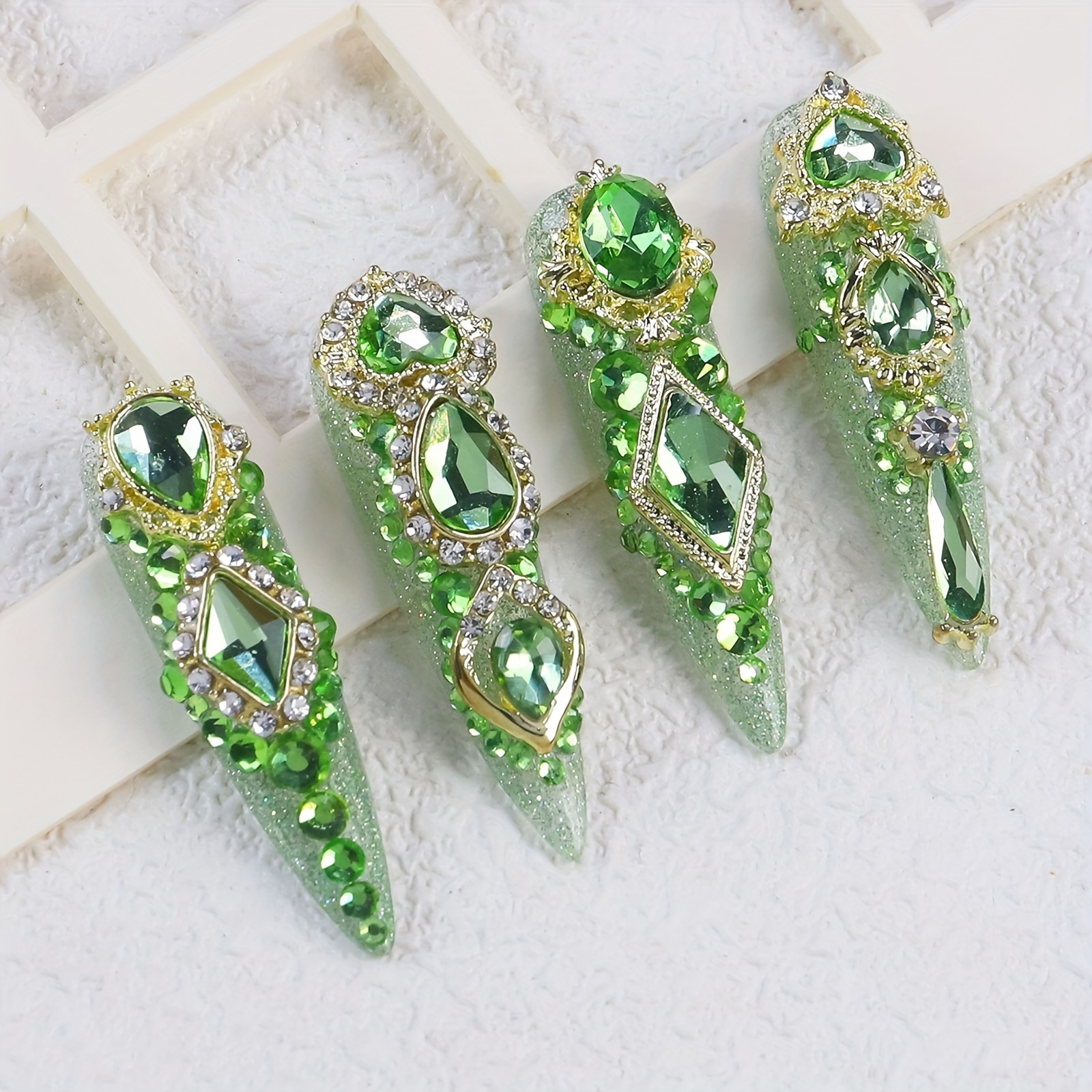 3D Elegant Blue Rhinestones Nail Charms Luxury Multi Styles