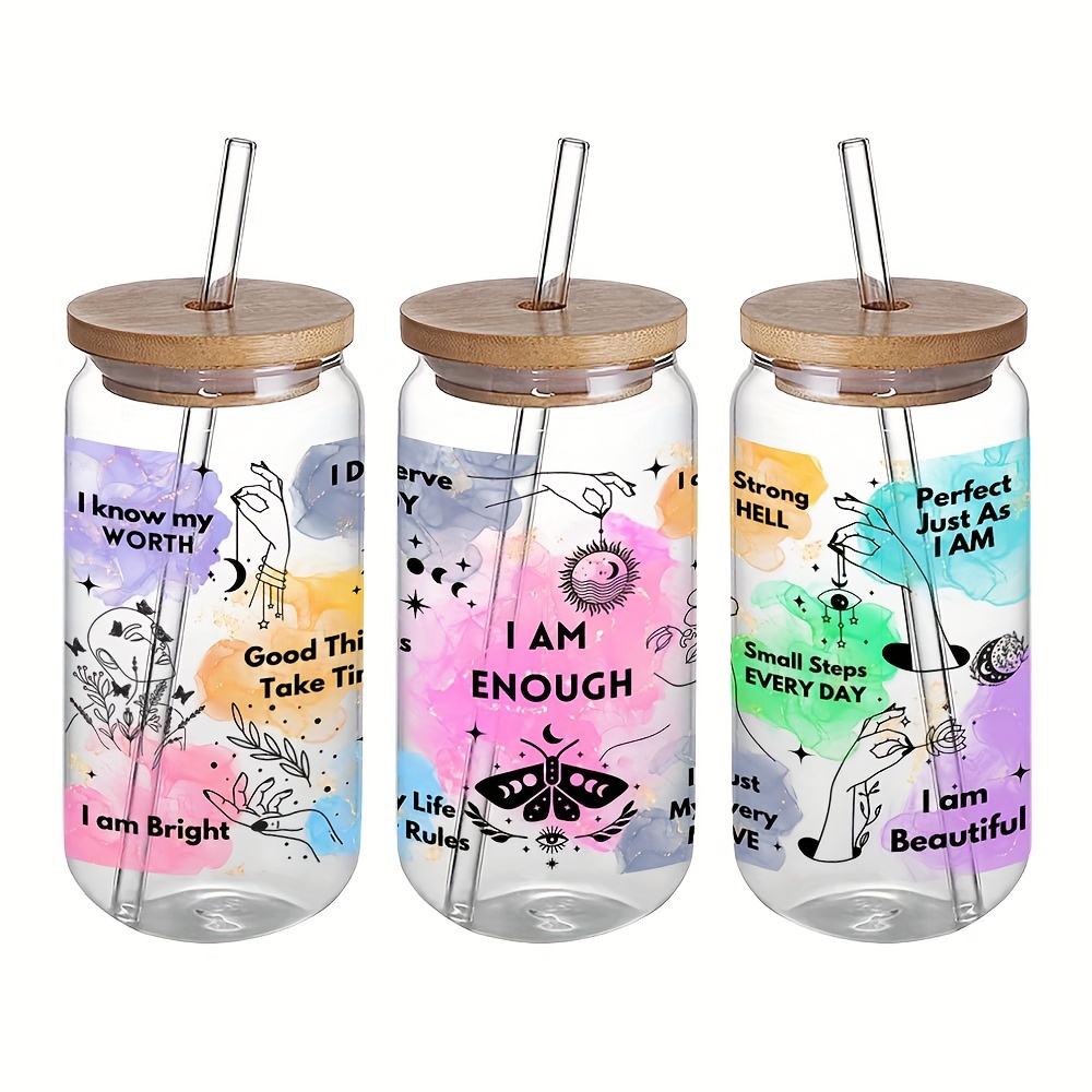 Motivational Themed Cup Positive Saying Libbey Cup Beer Shaped Cup