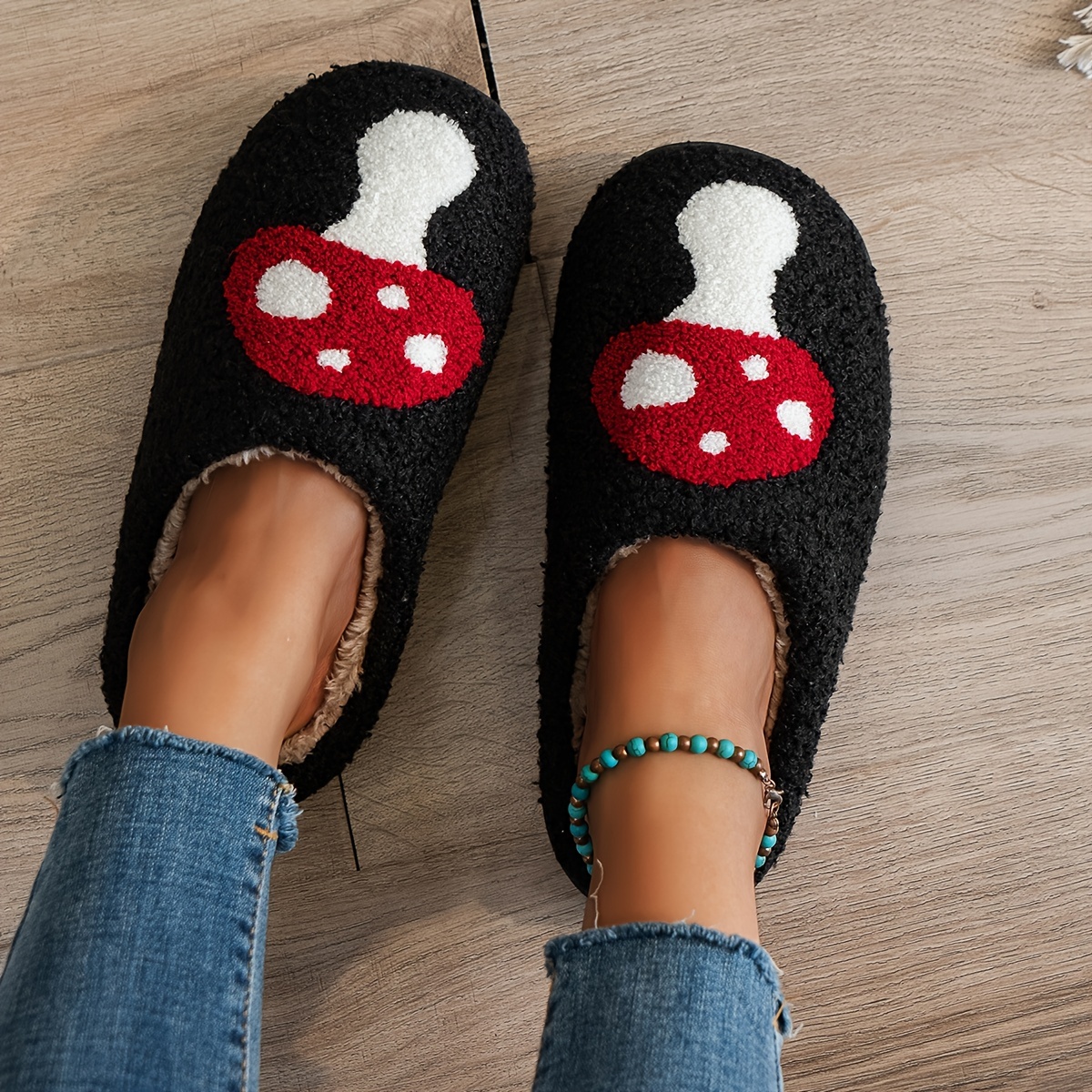 Women's Heart Pattern Fuzzy Slippers, Closed Toe Warm & Cozy Plush Shoes,  Home Bedroom Slippers - Temu Cyprus