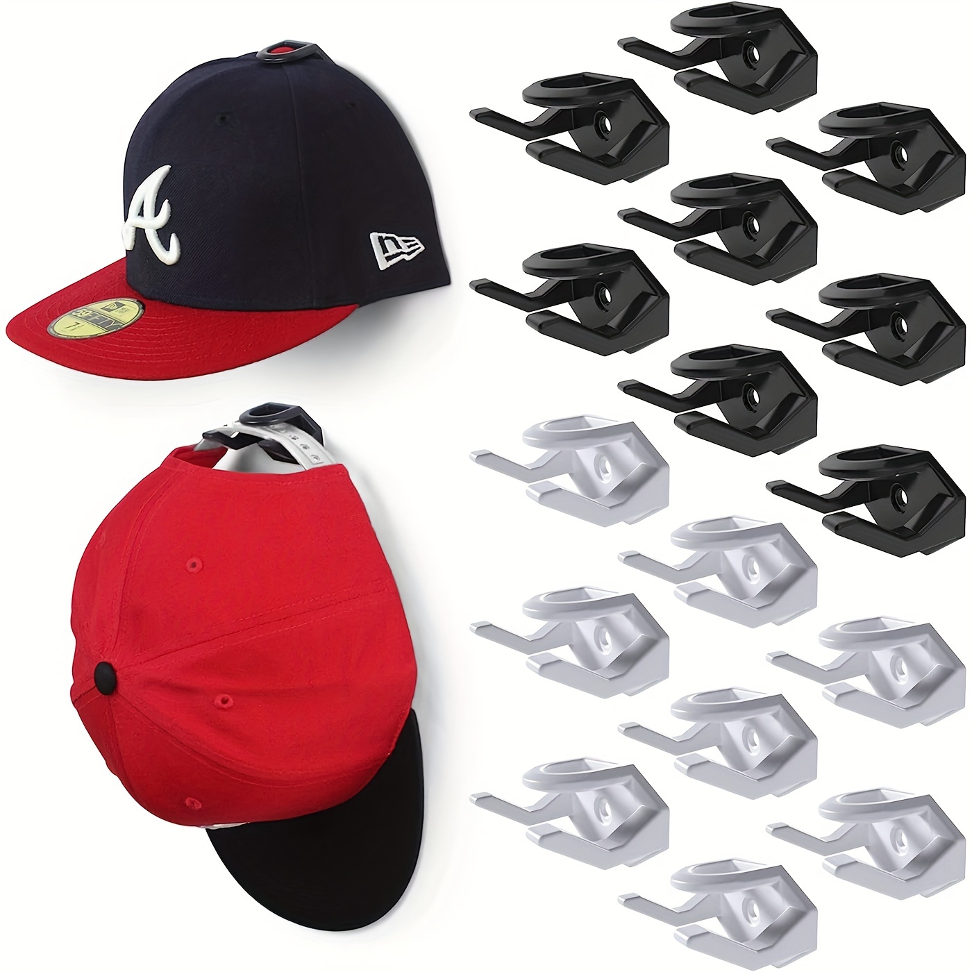 Hat Hanger White 10 Pack - Unique Hidden Design for Baseball, Cowboy, Fedoras Hats
