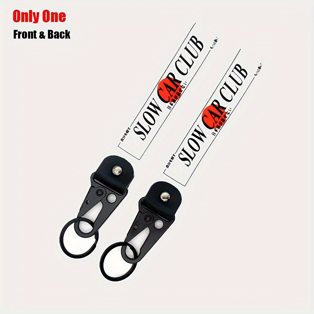 1pc SLOW CAR CLUB New Slogan Style Polyester Keyring Car Keychain  Motorcycle Auto Key Ring Car Accessories