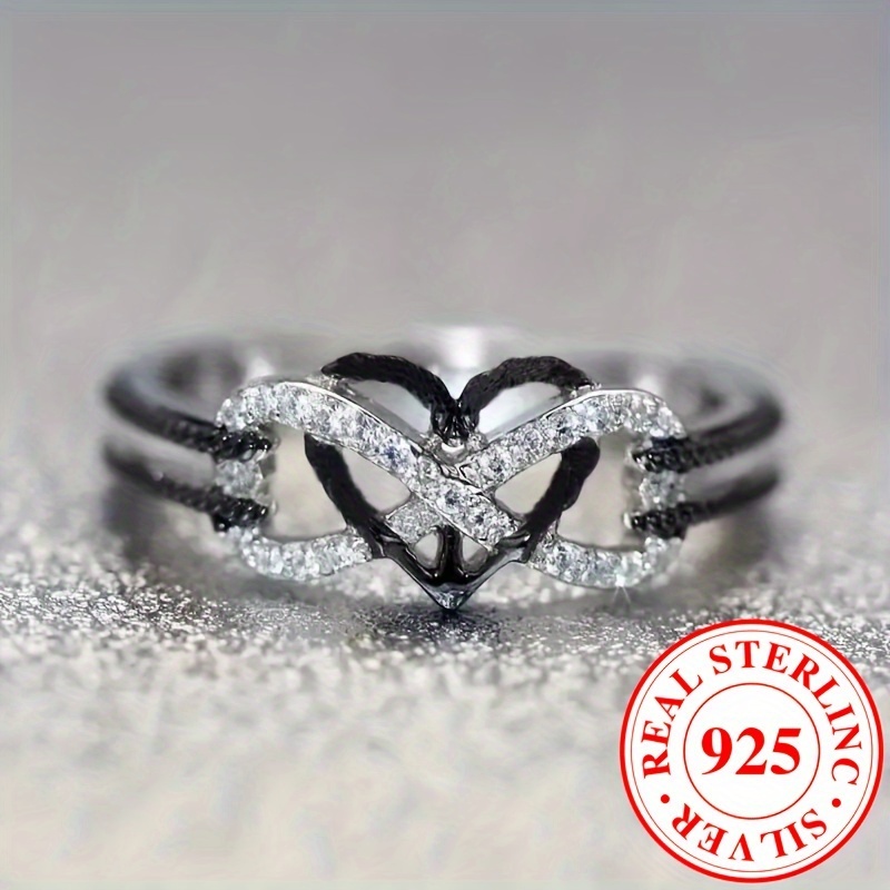 

Bague en argent sterling 925 avec cœur infini, style vacances élégant, alliance de mariage pour femme, cadeau de bijoux