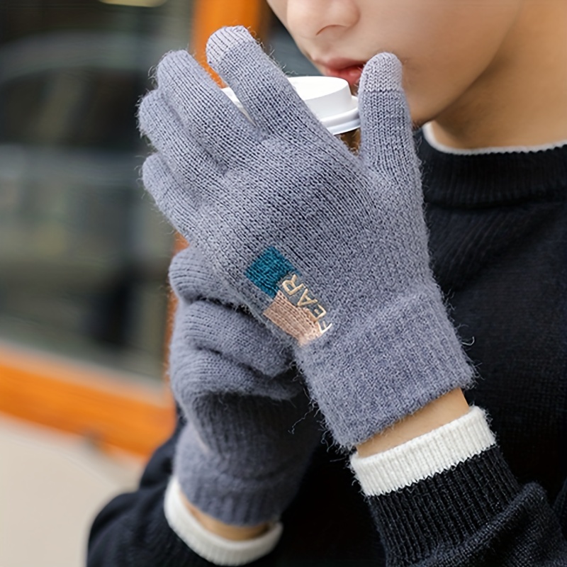 1 Par Guantes Prueba Frío Felpa Otoño Invierno Mujer Guantes - Temu