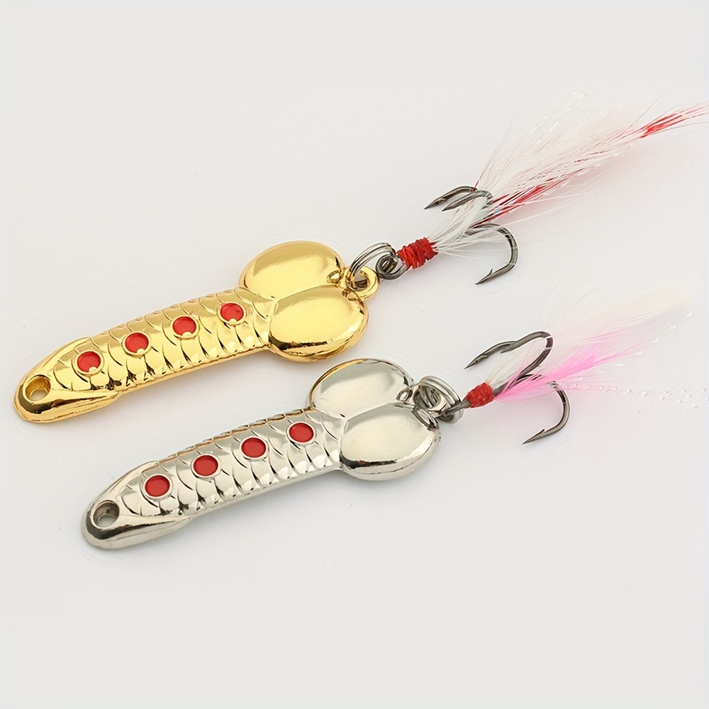 1 Pieces Metal Baits Penis Spoon Fishing Lures With Feather Treble Hook  Funny Tackle - Fishing Lures - AliExpress