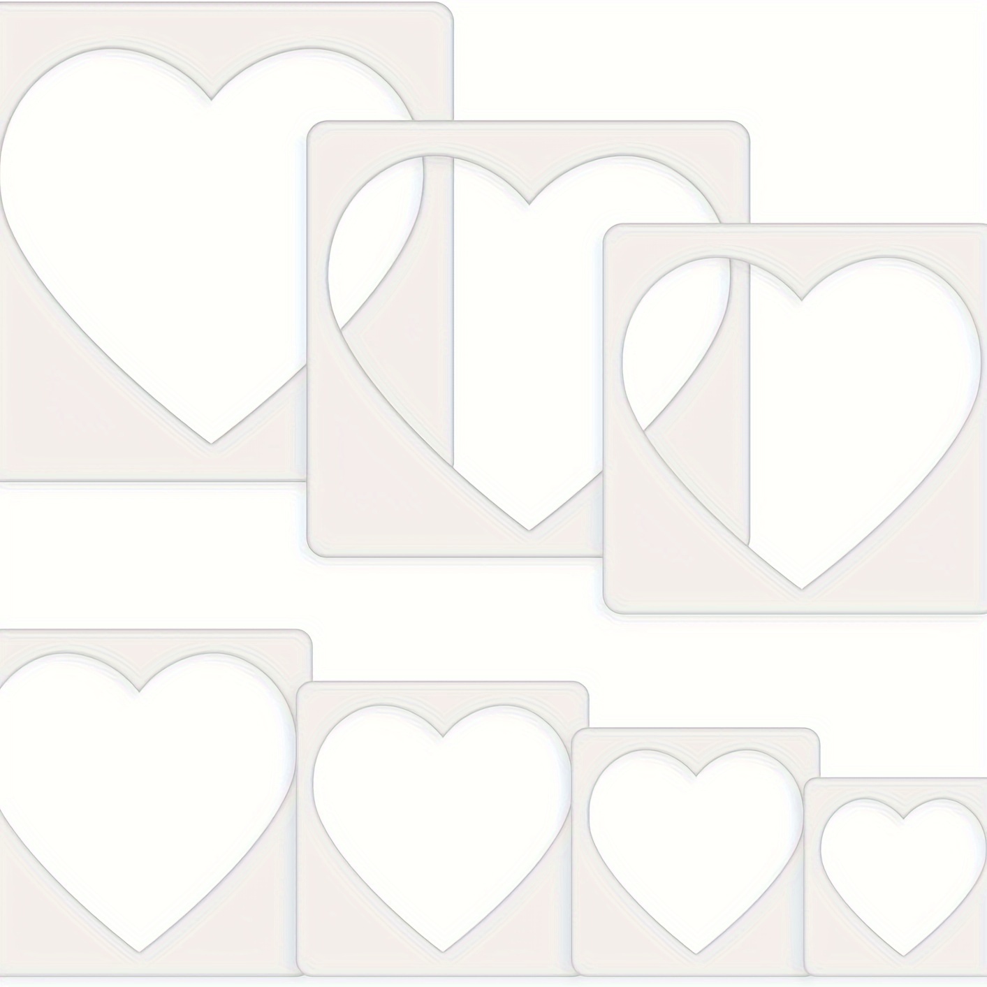 8 PCS Large Heart Stencil, Heart Stencils Different Sizes, Heart Template,  Heart Template Stencil, Large Heart Stencil, Heart Stencils for Painting