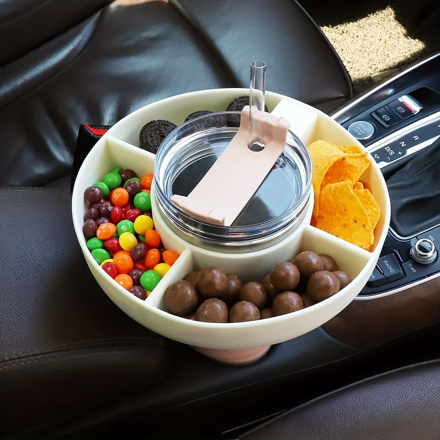 Snack Bowl For Tumbler With Handle 3 Compartment - Temu