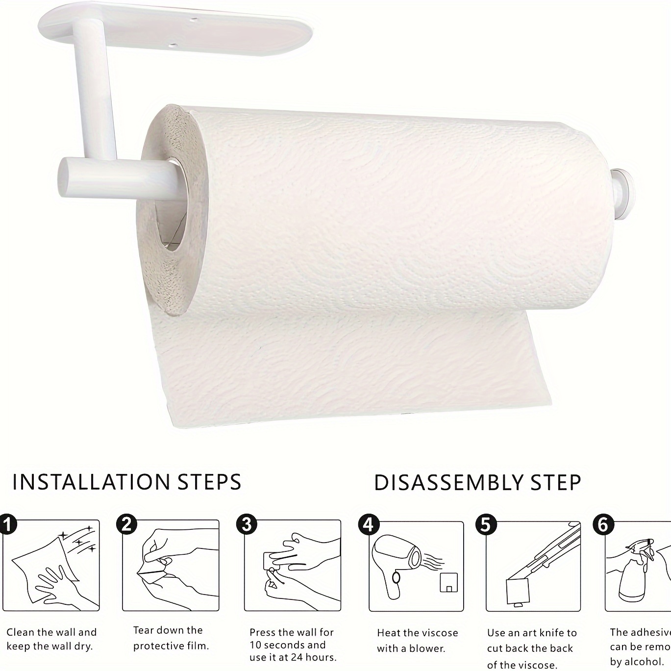 Wall-mounted Punching-free Toilet Paper Holder, Self-adhesive Toilet Roll  Holder, Bathroom Paper Holder, Glue And Screws Available, Home Kitchen And  Bathroom Accessories - Temu