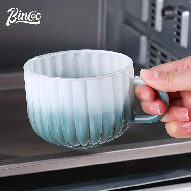 bincoo creative seashell coffee cup and saucer set unique glass mug 420ml details 6