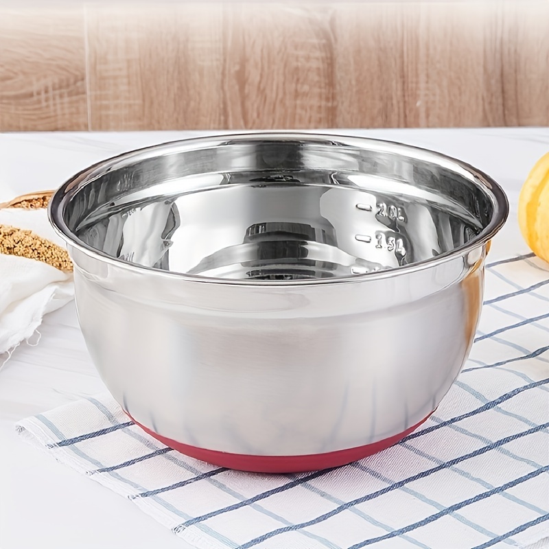 1pc Stainless Steel Food Prep Bowls Food Storage Bowl with Lid