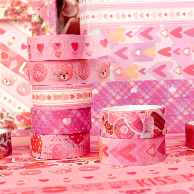 PINK WASHI TAPE, Printable Pink Washi, Printable Masking Tape