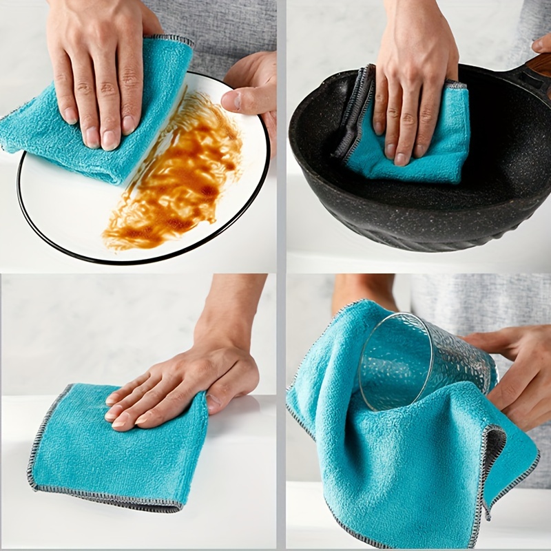 Coral Fleece Plate Cloth, Kitchen Towel, Kitchen Hand Wipe Towel Rag,  Kitchen Cleaning Supplies, Random Color - Temu