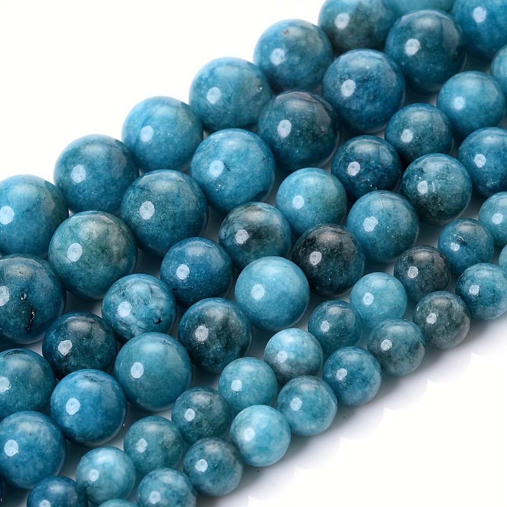 TEMU Natural Stone Beads Blue Apatite Loose Stone Beads For Jewelry Making Diy Bracelet Necklace Earrings Handcrafts Gifts Accessories 4/6/8/10mm