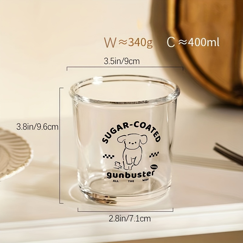 1pc, Glass Cup With Lid And Straw, 400ml Cartoon Puppy Water Cup, Cute  Kawaii Iced Coffee Cups, Drinking Glasses For Juice, Milk, Cocktail, And  More, Summer Winter Drinkware - Home & Kitchen 