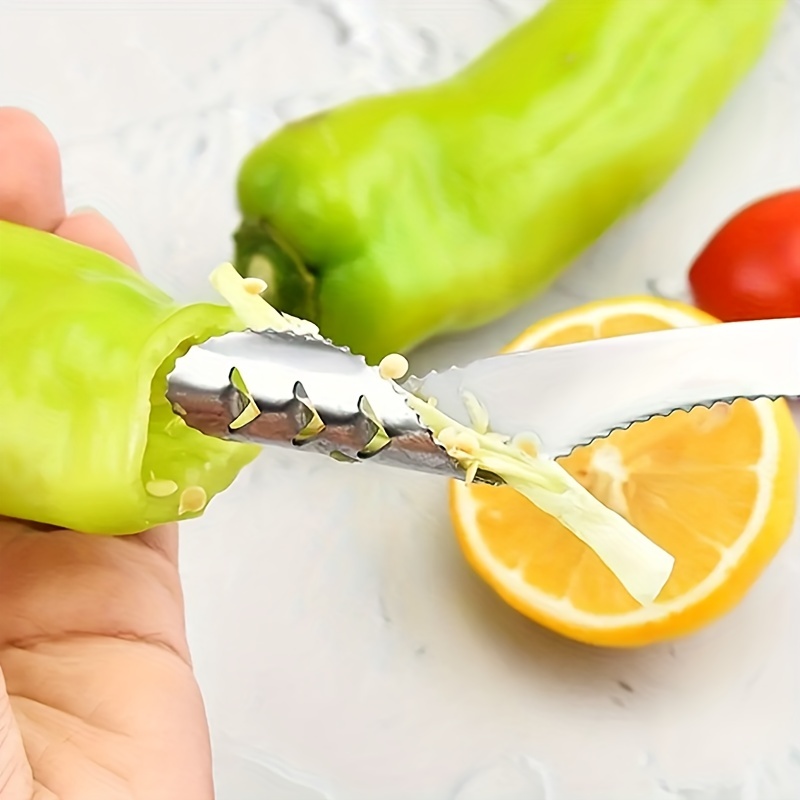 Pepper Chili Bell Jalapeno Corer Seed Remover Green Pepper Chilli Cutter  Corer Slicer Fruit Peeler Kitchen Utensil - Temu
