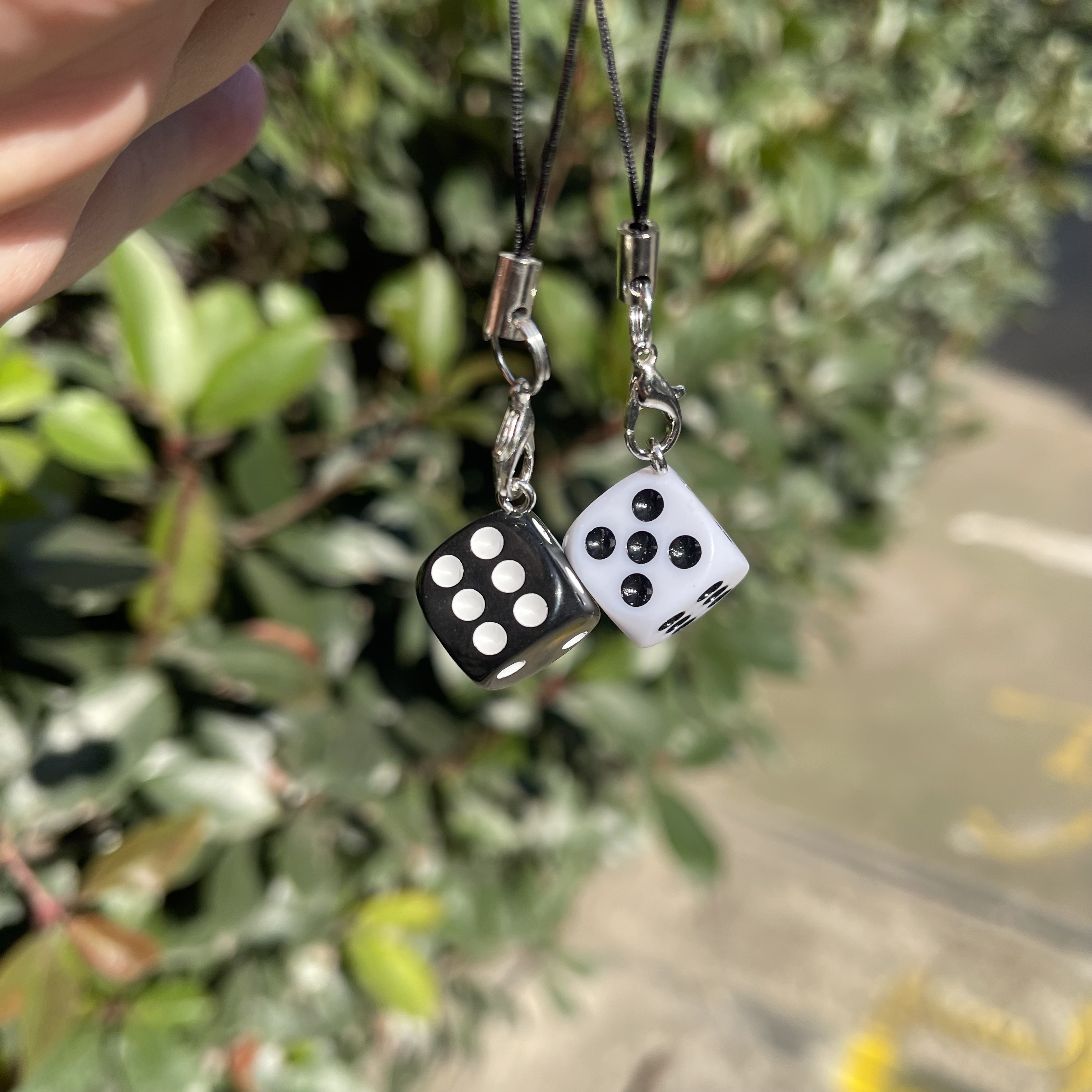Silver Dice Chain Necklace, Y2K Necklace, Silver Cable Chain