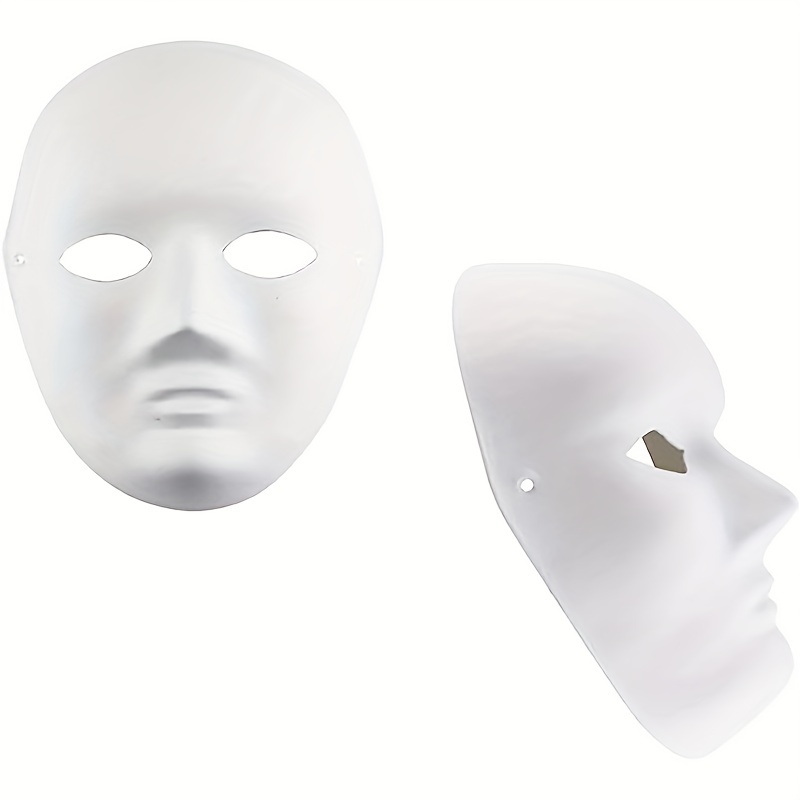 Csirnto 10 Pièces Masques en Papier à Peindre Blanc Masque Pulpe Blanc à  Décorer Bricolage Papier Masques Blanc Masque Peint À La Main Masque Peint