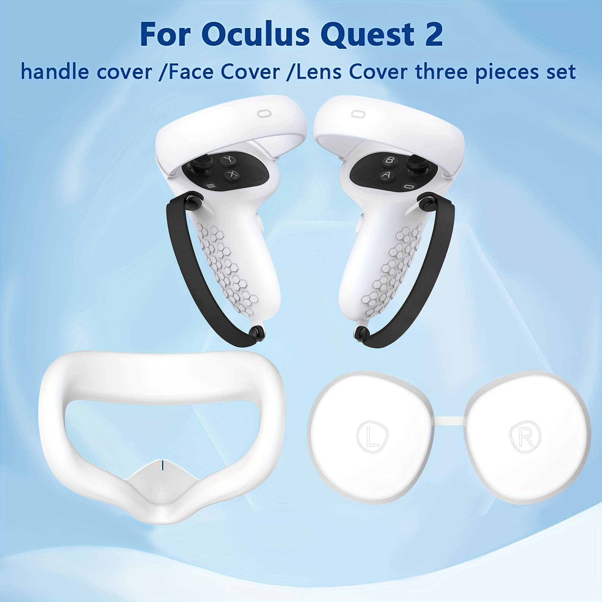 Juego de Accesorios de Funda Protectora Soft VR para Meta Quest 3 Azul 7  Piezas