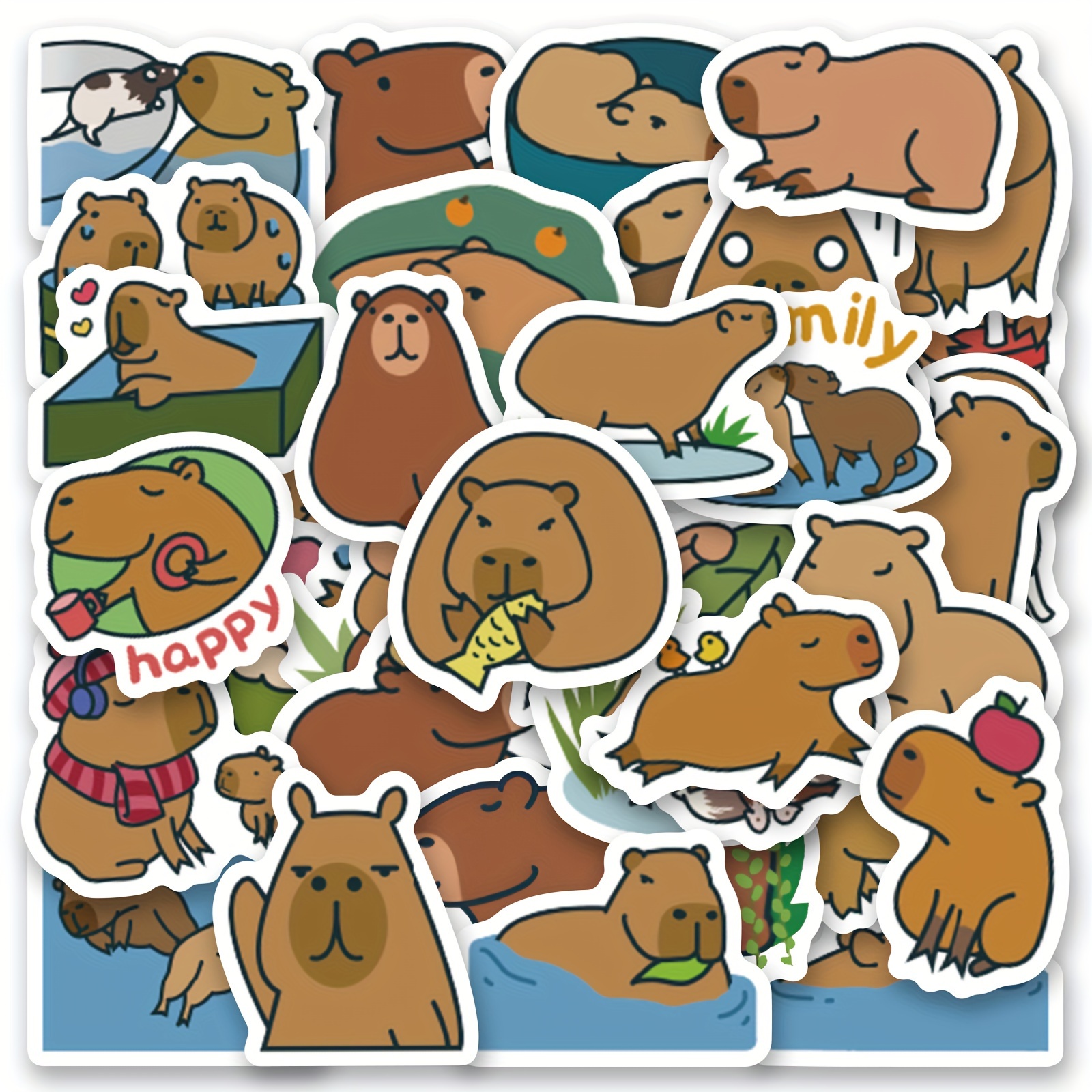 50 Stück Capybara-Muster, niedliche Graffiti, wasserdichte Aufkleber für  Wasserflaschen, Laptop, Scrapbook, Gepäck