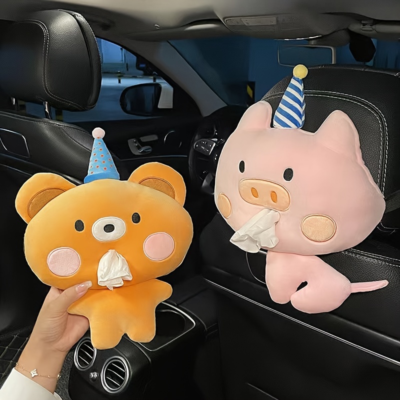 Cute Cartoon Car Tissue Box Plush Napkin Holder Universal Auto Home Room  Paper