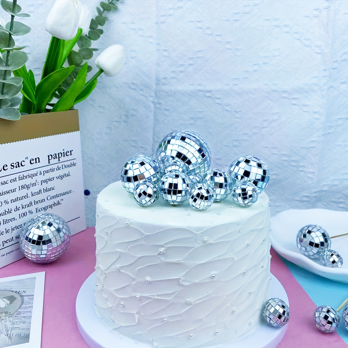 Bolas de azúcar de perlas blancas comestibles, Fondant para hornear  pasteles DIY, bola de caramelo de azúcar, decoración de pasteles de boda