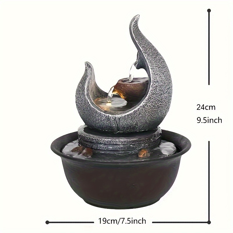 1pc Fontaine D'eau De Table Fontaine De Table De Relaxation À 3 Niveaux  Fontaine De Cascade Intérieure Fontaine Feng Shui Fontaine De Table De  Méditation Aura Pour Table De Bureau Décoration D'intérieur