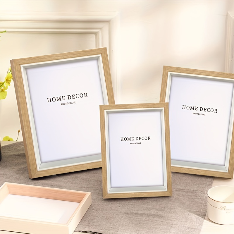 4x6 Picture Frame Wood Color/white High Definition Glass - Temu