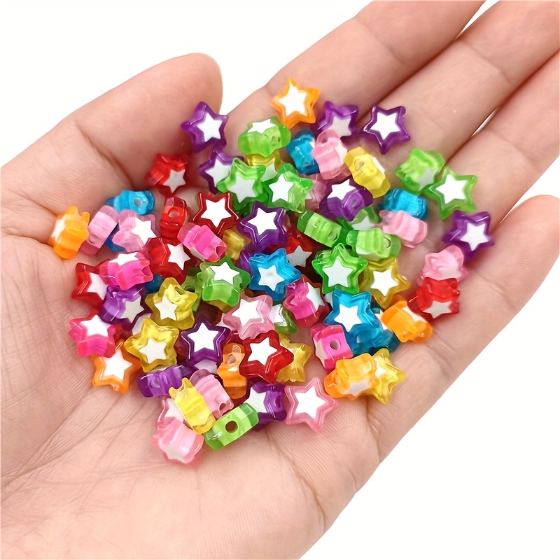 Acrylic Beads 10mm 50pcs Transparent Colored Beads Charm Cross