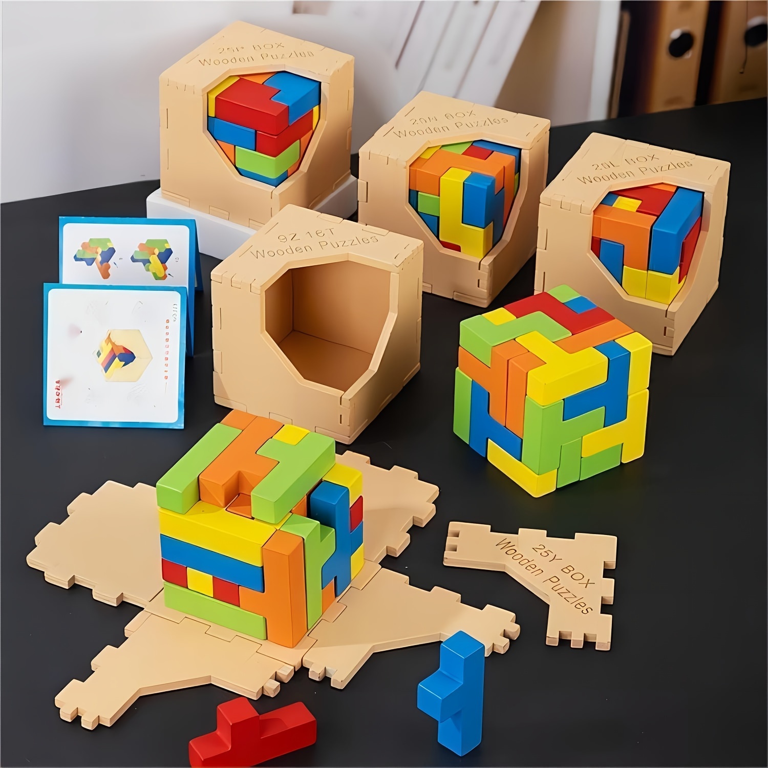 Wooden 3d Puzzles 25 T shaped Blocks Classic Luban Lock Cube - Temu