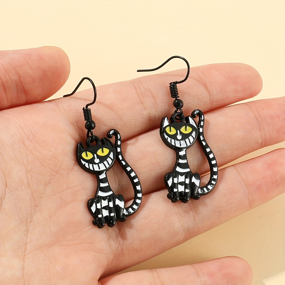 New Cute Cheshire Cat Earrings Alice in Wonderland Accessories