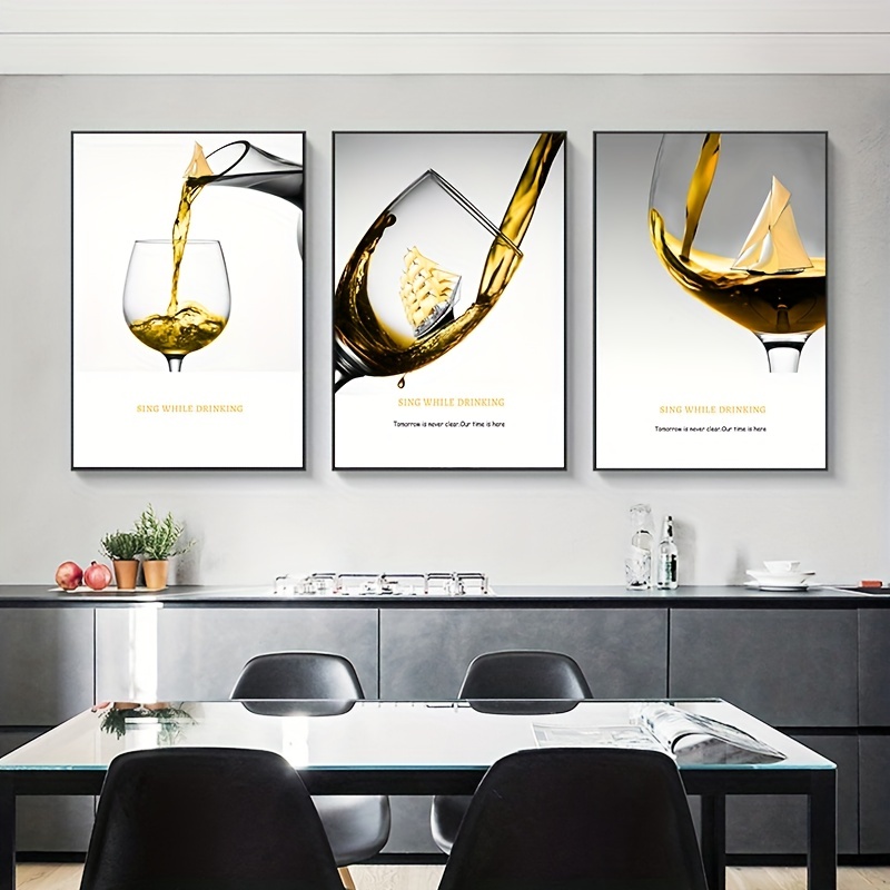 1pc Decoración De Cocina Arte De Pared Cuadro De Vino - Temu