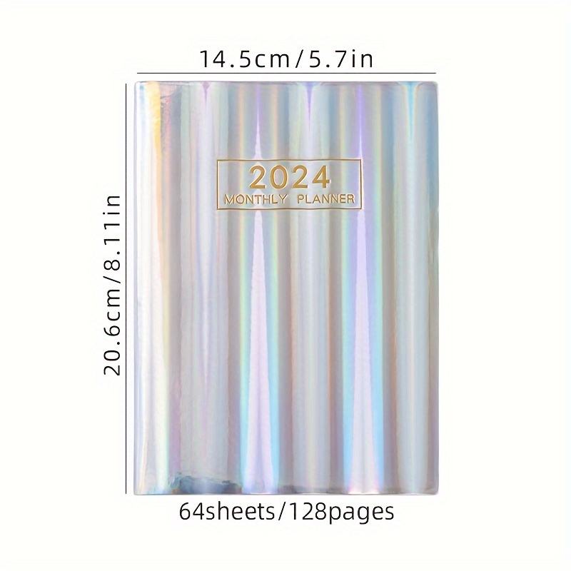 Laser Pu Cover A5 Specification 2024 Year English Planner - Temu