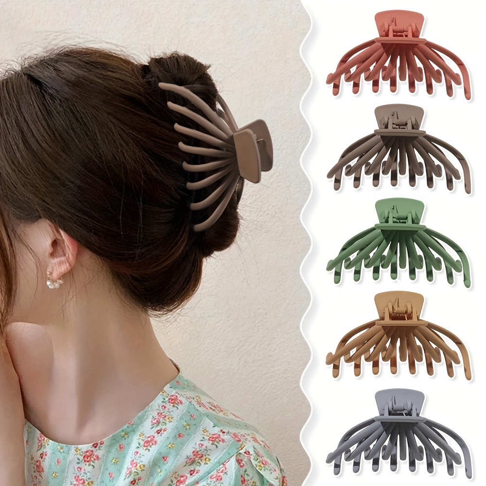 Metal Hair Claw Clips Silber - 11,5 Cm, Wellen-Design, Für Dicke & Dünne Haare