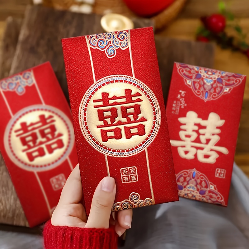 Clipart d'enveloppe rouge de mariage vietnamien. argent chanceux