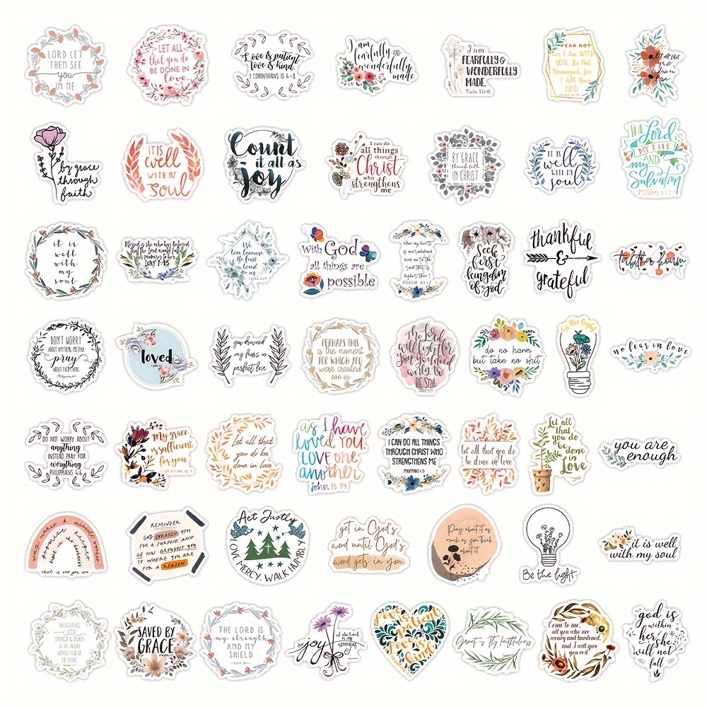 100 Pcs Inspirational Stickers Bible Stickers for Water Bottles, Religious Bible Verse Stickers Aesthetic Jesus Faith Christian Stickers Vinyl