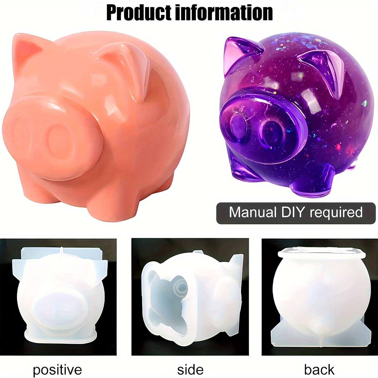 2pcs Silicone Candle Making Mold 3D Piggy Candle Soap Silicone Casting  Mold, DIY Food Grade Silicone Mold, Silicone Molds Candles, Lucky Pig  Casting M