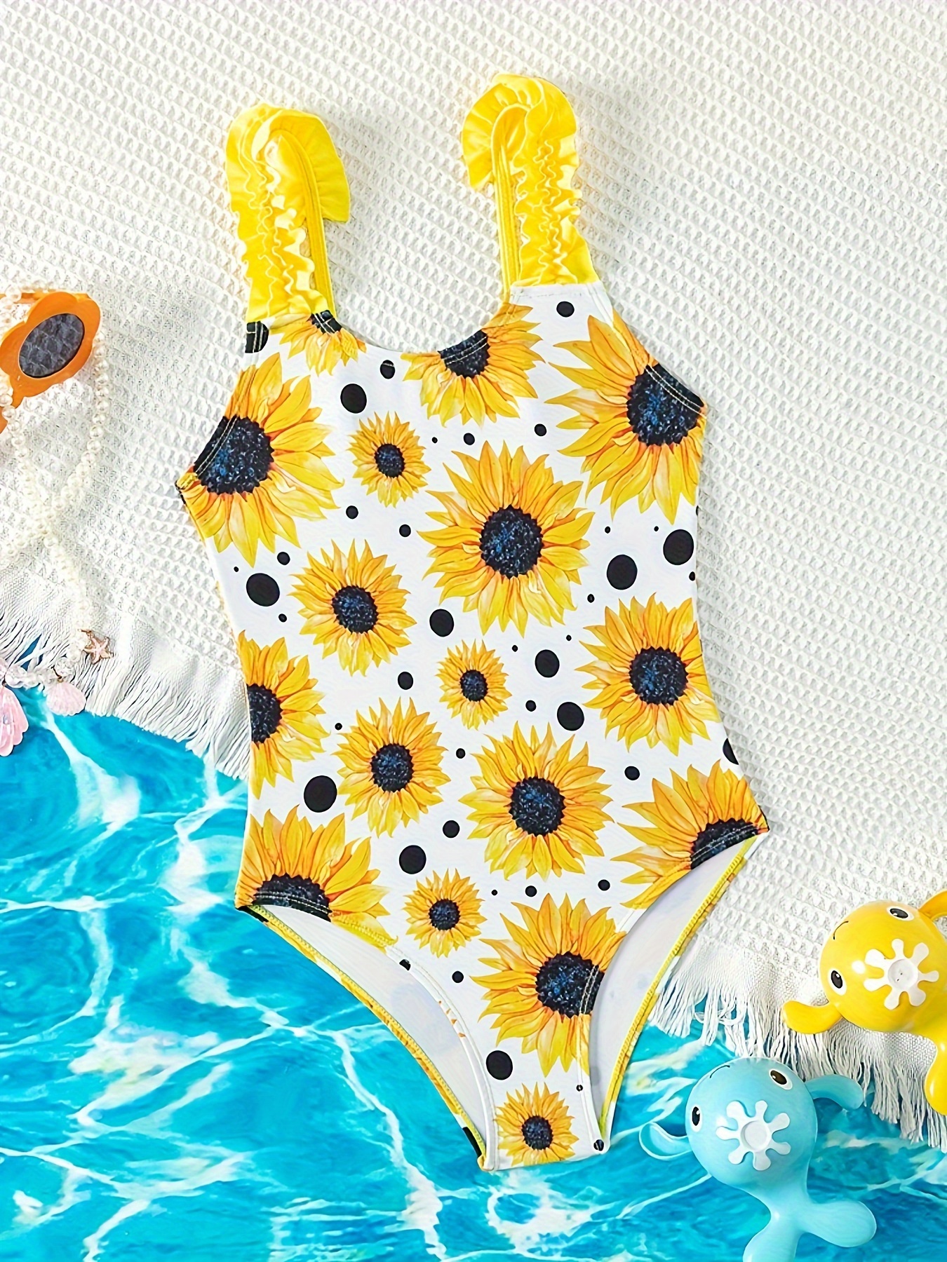 Cathalem Size 20 Swimsuit Set Bathing One Bikini Piece Suit Leopard  Swimsuit Girls Cute Pattern Print Kids Swim Clothes Girls Swimwear Purple  140