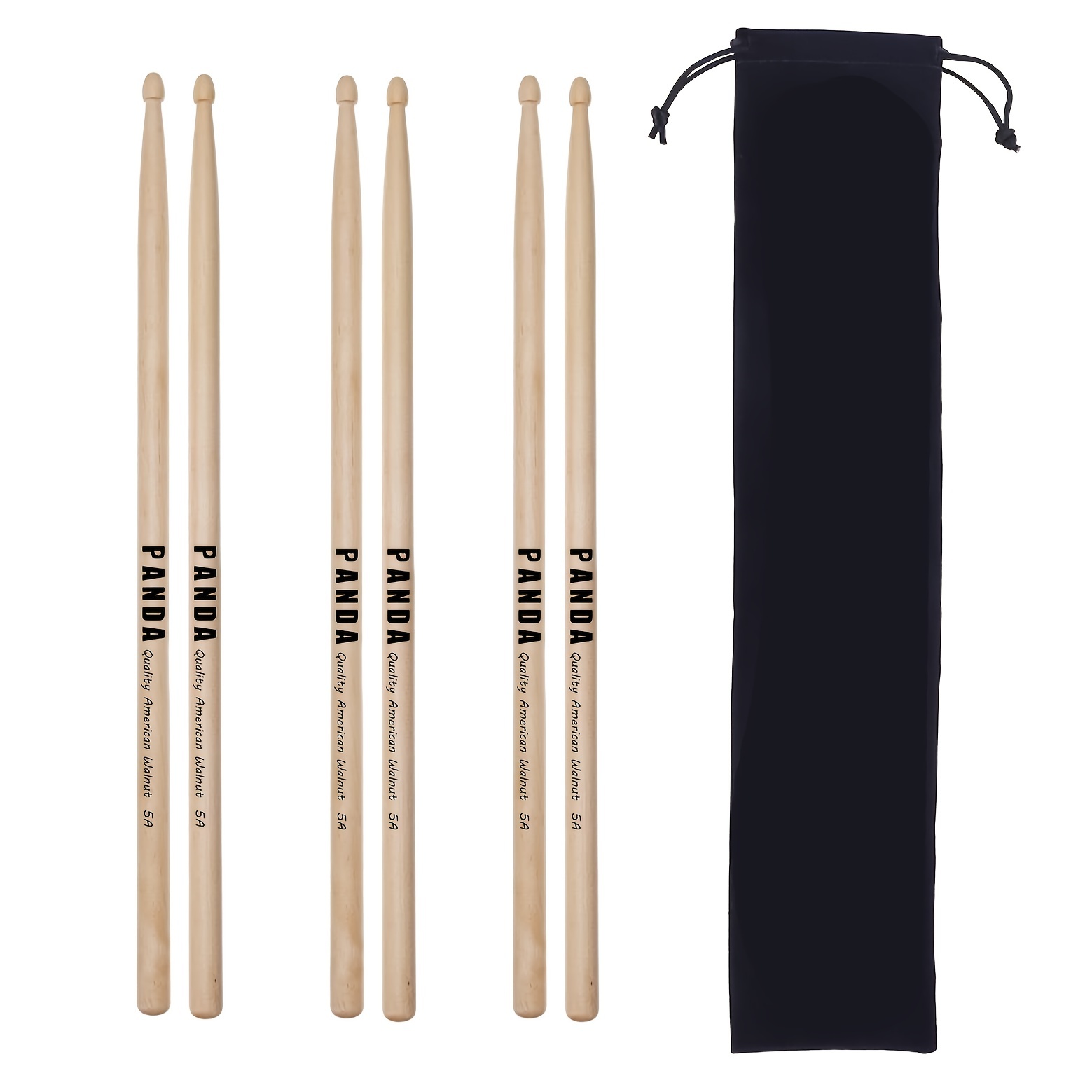 Panda Walnut Drum Sticks 5a Beginners Wood Drumsticks - Temu