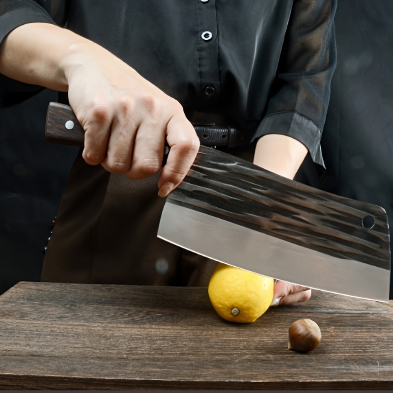 El cuchillo de la cuchilla de la carne, hacha de corte martilló y forjó los  cuchillos de cocina/hacha de hueso cortada a mano