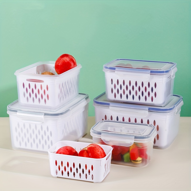 8 Pieces Fruit Storage Containers for Fridge, Large Produce Saver Berry  Lettuce