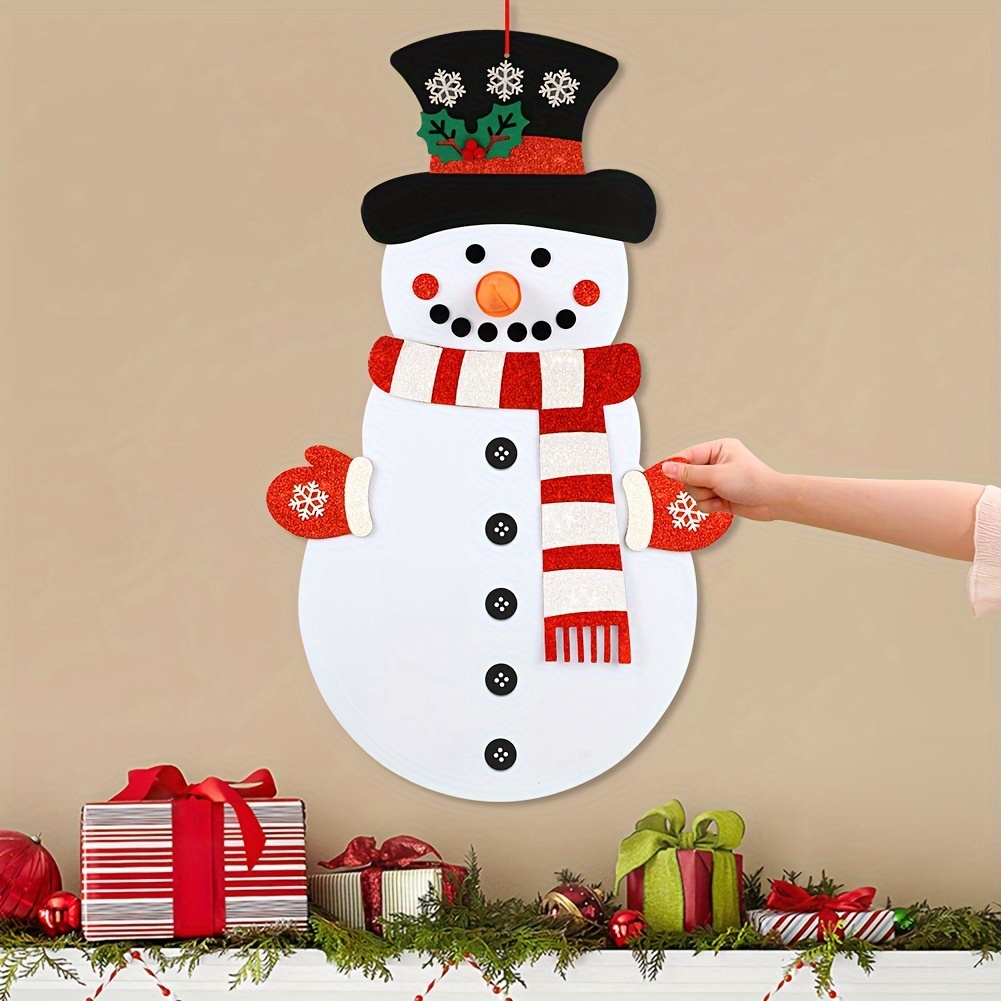 Felt Snowman For Kids Wall Double sided Diy Felt Christmas - Temu