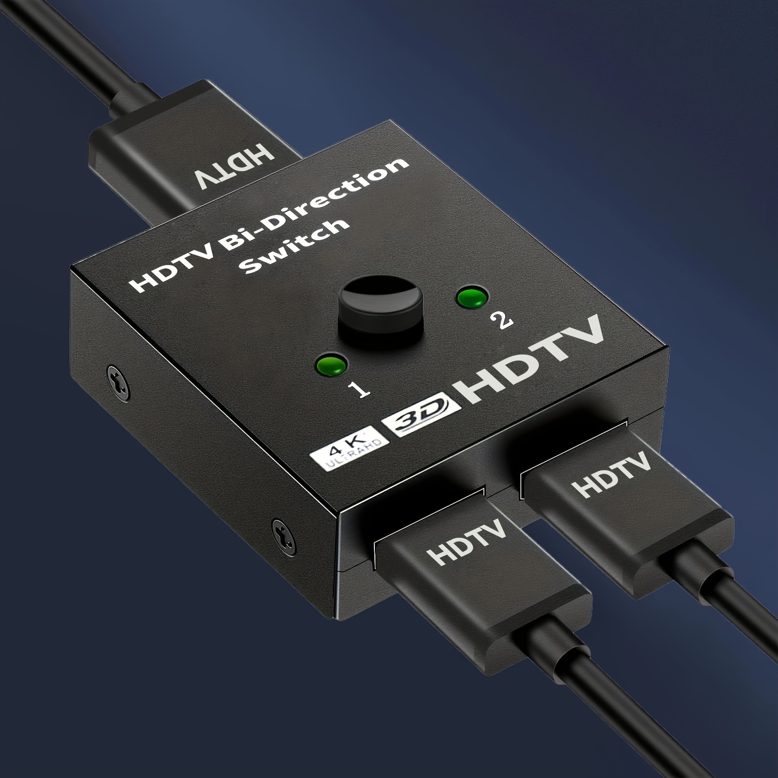 Divisor de interruptor HDMI 8K @ 60Hz bidireccional, 2 en 1 salida o 1  entrada 2 salida HDMI 2.1 divisor de interruptor, interruptor de botón con